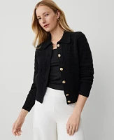 Ann Taylor Geo Stitched Sweater Jacket Women's