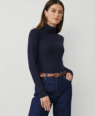 Ann Taylor Weekend Collection Turtleneck Top Night Sky Women's