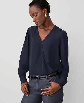 Ann Taylor Wrap Popover Top Women's