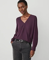 Ann Taylor Wrap Popover Top Size XS Purple Moon Women's