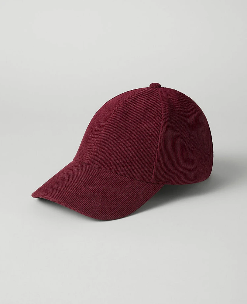 Ann Taylor AT Weekend Corduroy Baseball Cap Plum Rose Women's