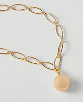 Ann Taylor Metal Ball Pendant Necklace Goldtone Women's