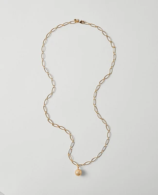 Ann Taylor Metal Ball Pendant Necklace Goldtone Women's