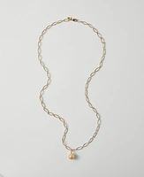 Ann Taylor Metal Ball Pendant Necklace Goldtone Women's