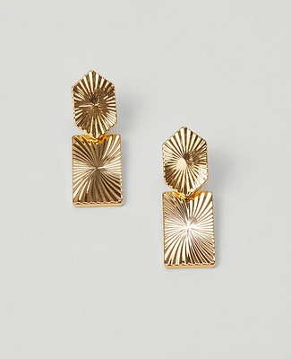 Ann Taylor Rectangular Drop Stamped Metal Earrings Goldtone Women's