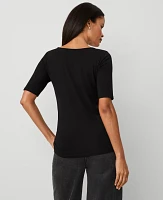 Ann Taylor Scoop Neck Elbow Sleeve T-Shirt Women's