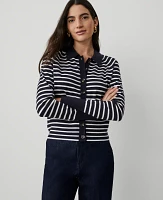 Ann Taylor Striped Collared Cardigan Women's