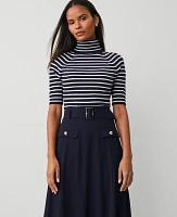 Ann Taylor Striped Turtleneck Sweater T-Shirt Women's