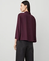 Ann Taylor Mock Neck Top Plum Rose Women's