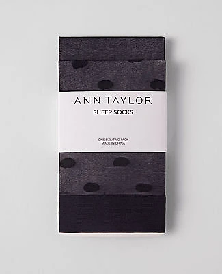 Ann Taylor Polka Dot & Solid Sheer Sock Set