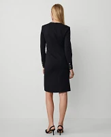 Ann Taylor Petite Button Sheath Dress Black Women's