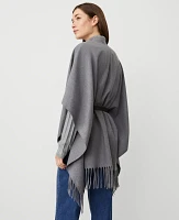 Ann Taylor Fringe Belted Poncho Women's