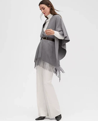 Ann Taylor Fringe Belted Poncho Women's