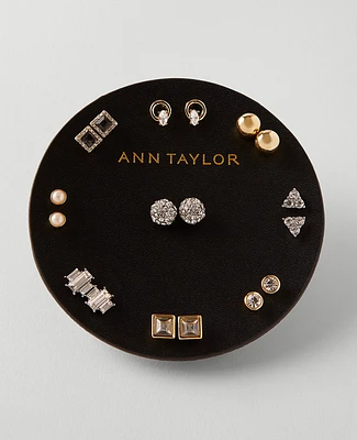 Ann Taylor Modern Sparkle Stud Earring Set Goldtone Women's