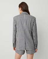 Ann Taylor The Longline Blazer Gingham Black/White Multi Women's