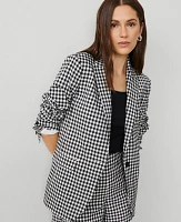 Ann Taylor The Longline Blazer Gingham Black/White Multi Women's