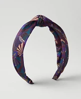 Ann Taylor Cleo Print Knot Headband Plum Burst Women's