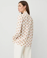 Ann Taylor Fern Ruffle Neck Blouse Winter White - Perfect Came Women's