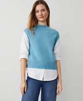 Ann Taylor Petite Mixed Media Sweater Women's