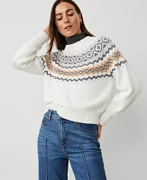 Ann Taylor Fair Isle Sweater Magnesium Women's