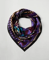 Ann Taylor Oversize Cleo Print Silk Scarf Plum Burst Women's