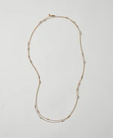 Ann Taylor Crystal Inset Double Wrap Necklace Goldtone Women's