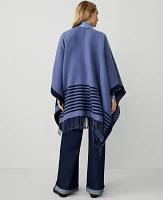 Ann Taylor Striped Tassel Wrap Pure Sapphire Women's