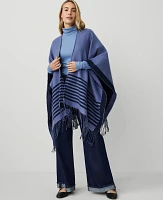 Ann Taylor Striped Tassel Wrap Pure Sapphire Women's