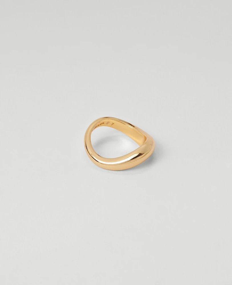 Ann Taylor Wavy Ring Goldtone Women's