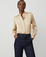 Ann Taylor Ruffle Neck Blouse Women's