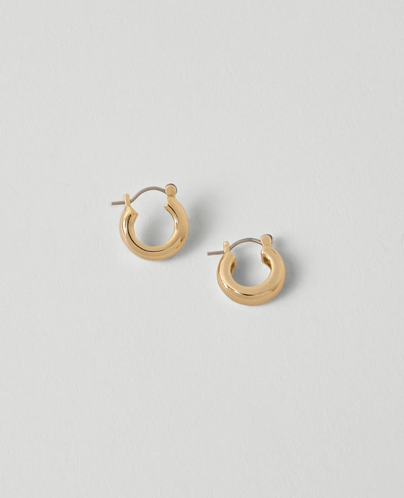 Ann Taylor Demi Fine Metal Mini Hoop Earrings Goldtone Women's