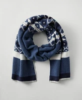 Ann Taylor Fair Isle Scarf Pure Sapphire Women's