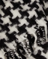 Ann Taylor Houndstooth Blanket Scarf Black Women's