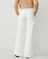 Ann Taylor The Wide-Leg Corduroy Pant Winter White Women's