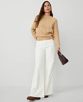 Ann Taylor The Wide-Leg Corduroy Pant Winter White Women's