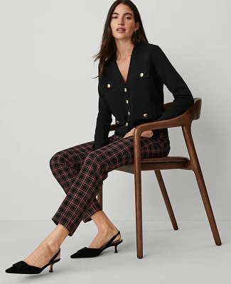 Ann Taylor The Eva Ankle Pant Plaid Black Women's