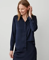 Ann Taylor Petite Button Through Shirt Night Sky Women's