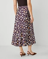 Ann Taylor Floral Slip Skirt Purple Moon Women's