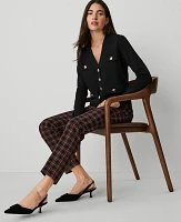 Ann Taylor The Tall Eva Ankle Pant Plaid Black Women's