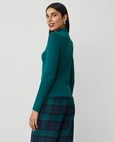 Ann Taylor Long-Sleeve Mock Neck Top Women's