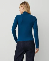 Ann Taylor Long-Sleeve Mock Neck Top Women's