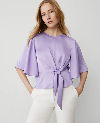 Ann Taylor Wrap Blouse Radiant Amethyst Women's
