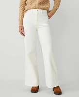 Ann Taylor The Petite Wide-Leg Corduroy Pant Winter White Women's