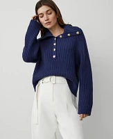 Ann Taylor Ribbed Button Sweater Women's