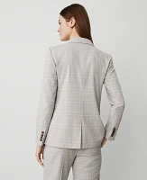 Ann Taylor The Greenwich Blazer Plaid Cashew Beige Women's