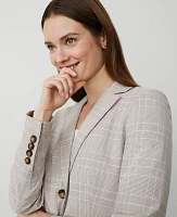 Ann Taylor The Greenwich Blazer Plaid Cashew Beige Women's