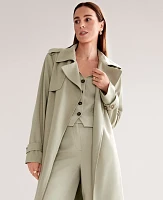 Ann Taylor Modern Trench Coat Size Large Seagrass Women's