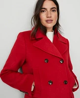 Ann Taylor Petite Wool Blend Peacoat Iconic Red Women's