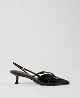 Ann Taylor Strappy Pointy Toe Patent Pump Size 8 1/2 Black Women's