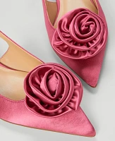 Ann Taylor Rosette Satin Slingback Pump Women's